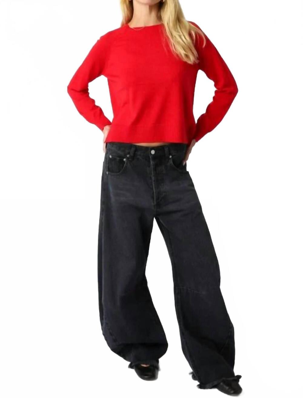 NEW OLIVACEOUS leann classic lightweight sweater in red